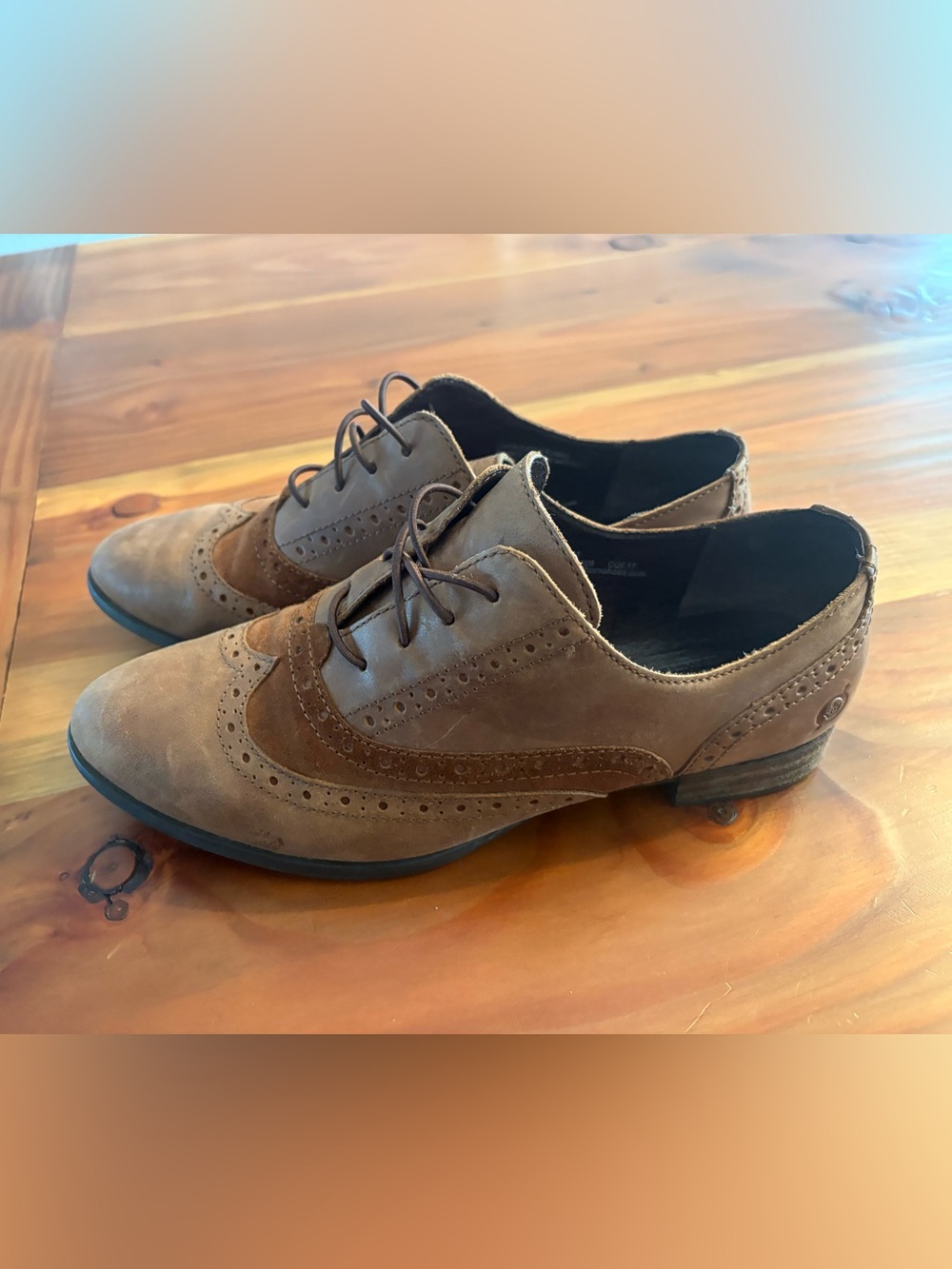 Born Women's Brown Suede Wingtip Loafers